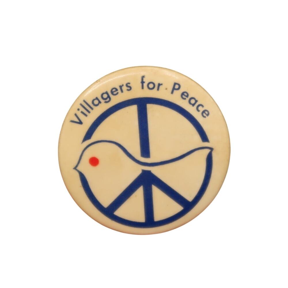 Villagers For Peace Pin Pinback Button 1.5 in Protest 1960s Vietnam Dove Antiwar